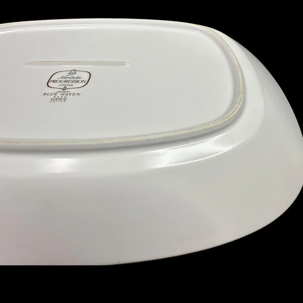 Blue Haven Noritake‎ Oval Vegetable Serving Bowl Rectangle Serving Platter 9004